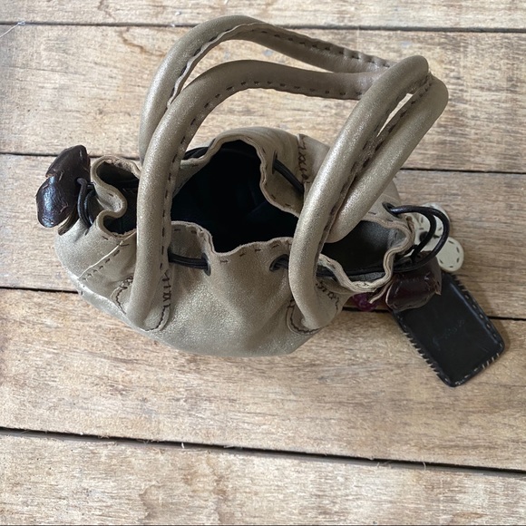 Metallic Gold Small Bag With Flowers - Picture 2 of 16